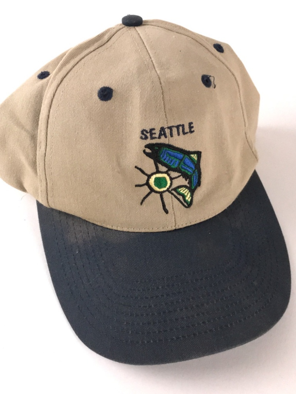 Retro Seattle Hat Fish Sun Northwest Icons